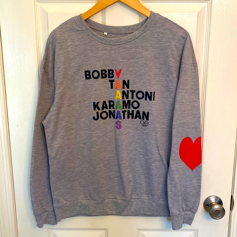 Fab 5 Queer Eye Yass Pride Sweatshirt L large LGBTQ Yaas Queen